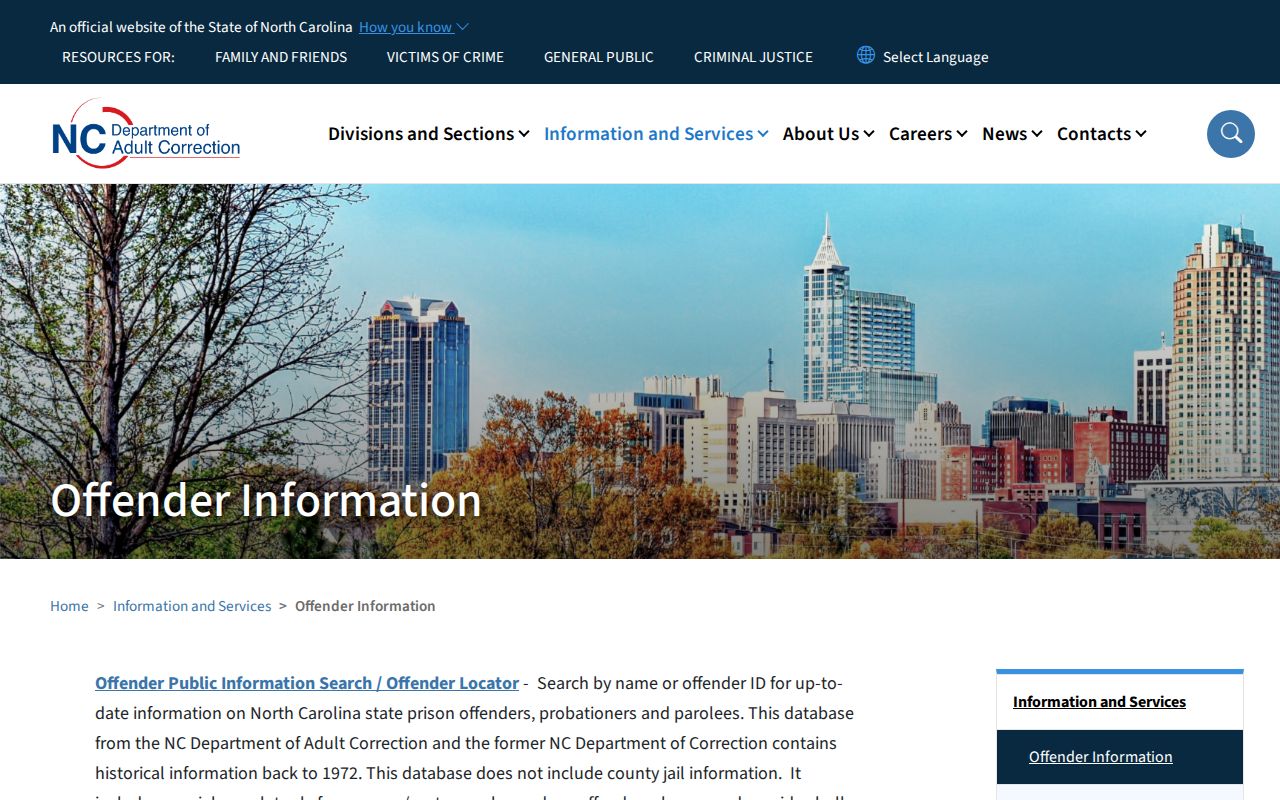 Warren County release date lookup and NCDAC offender search scope