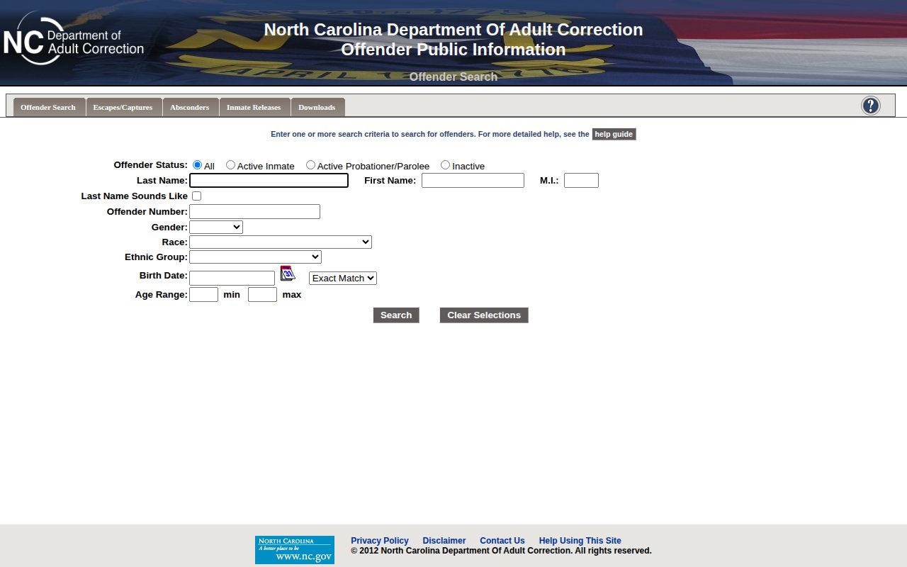 NCDAC offender search for Warren County released inmates