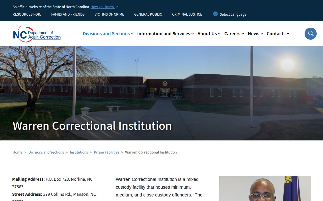 Warren Correctional Institution state prison release source